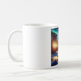 Golden Christmas Bell In A Snowy Winter Scene Kaffemugg