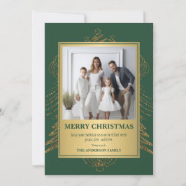 Golden Christmas Cheer: An Elegant Photo Holiday Julkort