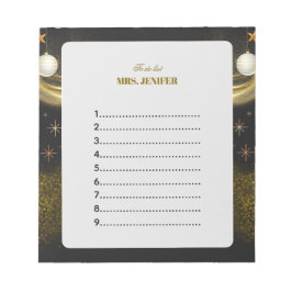 Golden Christmas Holiday To-Do List Notepad Anteckningsblock