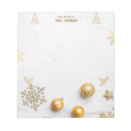Golden Christmas Hollyday From The Desk Of Anteckningsblock
