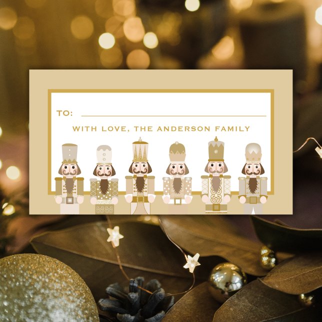 GOLDEN CHRISTMAS NUTCRACKER GIFT STICKER ADRESSETIKETT (Skapare uppladdad)