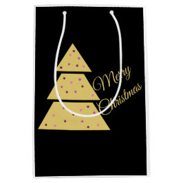 Golden Christmas Tree Gift Bag