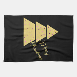 Golden Christmas Tree Kökshandduk