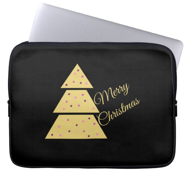 Golden Christmas Tree Laptop Fodral (Framsidan)