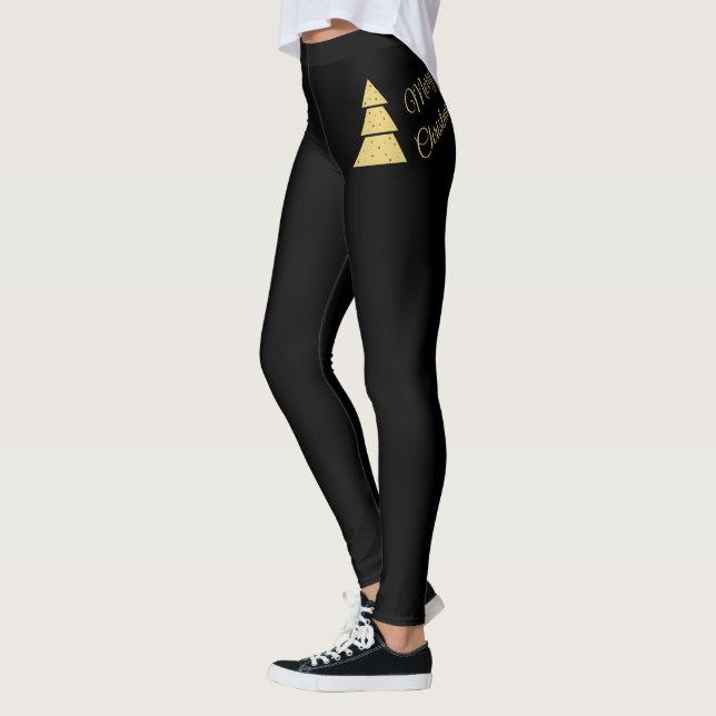Golden Christmas Tree  Leggings (Vänster)