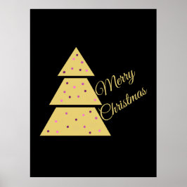 Golden Christmas Tree Poster