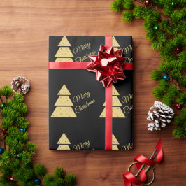 Golden Christmas Tree Wrapping Paper Presentpapper