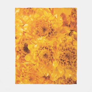 Golden Chrysanthemum Bouquet Blanket Fleecefilt