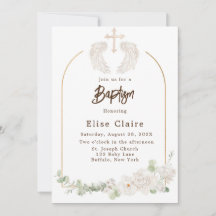 Golden Church Kor Vingar Blommigt Baptism i