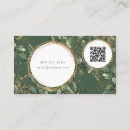 Golden Circles Eucalyptus Elegant QR CODE LOGOTYP Visitkort