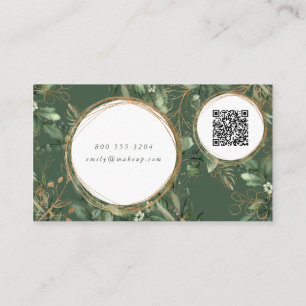 Golden Circles Eucalyptus Elegant QR CODE LOGOTYP Visitkort