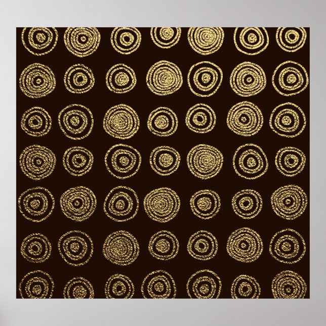 Golden Circles: Hand plockade Mönster Poster (Framsidan)