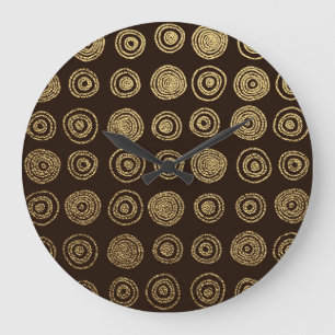 Golden Circles: Hand plockade Mönster Stor Klocka