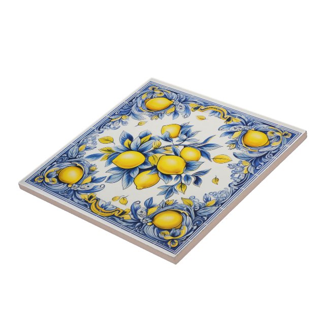 🍋 Golden Citrus Elegance Kakelplatta (Sidan)