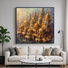 Golden City Palace - Mystical Fantasy Stil Poster