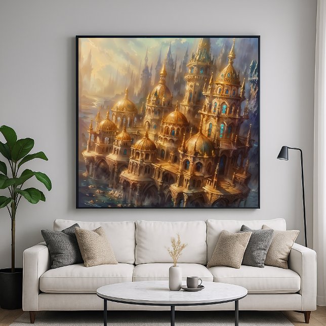 Golden City Palace - Mystical Fantasy Stil Poster (Skapare uppladdad)