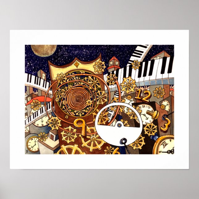 Golden Clock - Clocklands - 18 x 14 Poster (Framsidan)