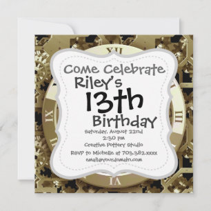 Golden Clocks and Gears Steampunk Mechanifts Gifts Inbjudningar