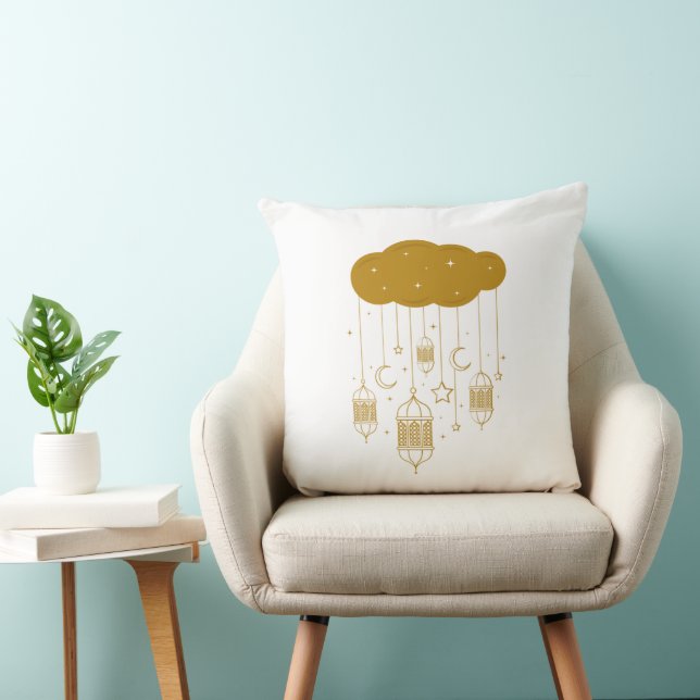 Golden Cloud & Lanterns Ramadan Pillow Kudde (Stol)