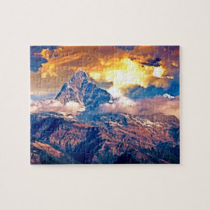 Golden Clouds, Mountain, tåligt liggande Pussel