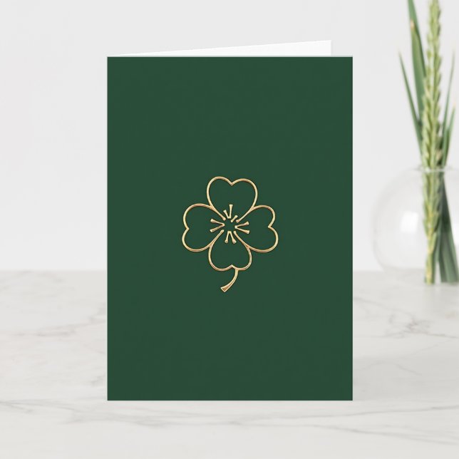Golden Clover Good Luck Card Kort (Framsida)