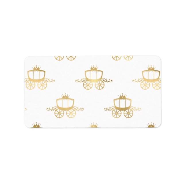 Golden Coacher Cinderella Princess Royal Magic Adressetikett (Framsidan)