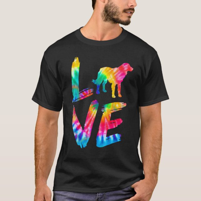 Golden Cocker Retriever Tie Dye Kärlek Hund Mamma  T Shirt (Framsida)