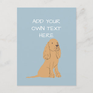 Golden Cocker Spanska Personligen Hund Namn Vykort