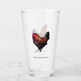 Golden Cockerel Rooster glass Glaskopp