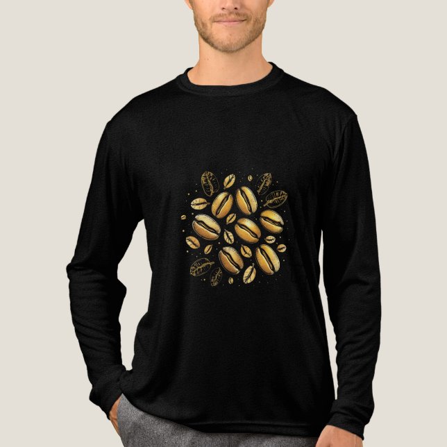 Golden Coffee Beans T-Shirt - Luxurious Black & Go (Framsida)
