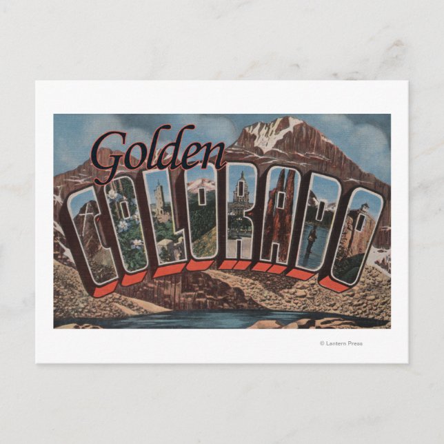 Golden, Colorado - Stora bokstavsscener Vykort (Framsida)