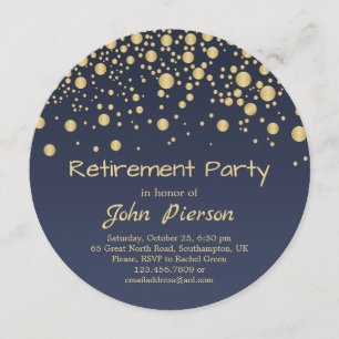 Golden Conetti Pension Party-inbjudan Inbjudningar