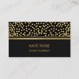 Golden Confetti Glam Golden Black Vip Visitkort