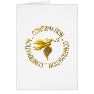 Golden Confirmation och Heliga Spirit Hälsningskort