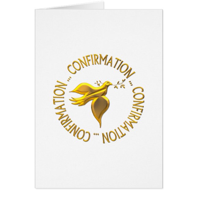 Golden Confirmation och Heliga Spirit Hälsningskort (Framsidan)