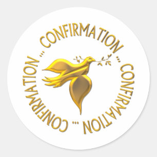 Golden Confirmation och Heliga Spirit Runt Klistermärke