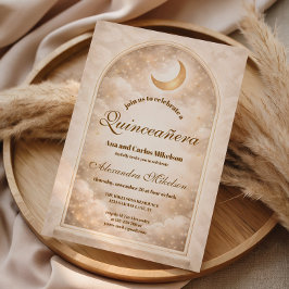 Golden Constellation Quinceañera Inbjudningar