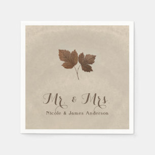 Golden Copper Höst löv Elegant Anpassningsbar Part Pappersservett