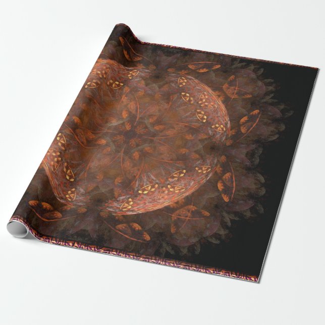 Golden Copper Shimmer Wrapping Papper Presentpapper (Utrullad)
