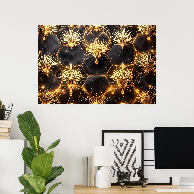 Golden Cosmic Geometry Poster (Hemmakontoret)