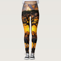 Golden Cosmic Watering Hål Sunset Leggings Tights