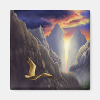 Golden Crane Flies Magnet