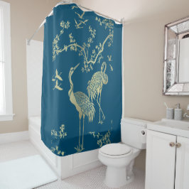 Golden cranes Art, blå bakgrund