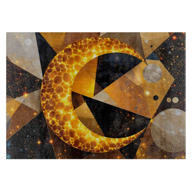 Golden Crescent Måne med kosmetiska geometriska st (Framsidan)