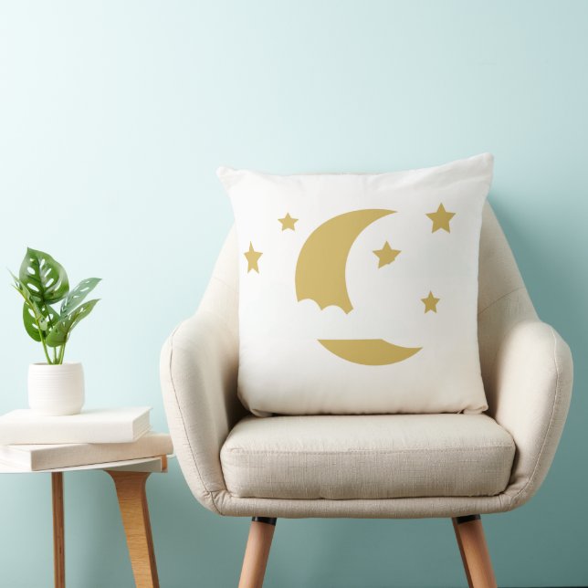 Golden Crescent Moon Pillow Kudde (Stol)