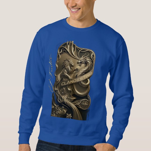 “Golden Crest – Lion & Dragon Royal Emblem” Lång Ärmad Tröja (Framsida)
