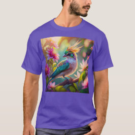 Golden Crestated Grönt Headed Finch Fantasy Bird T Shirt