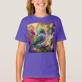 Golden Crestated Grönt Headed Finch Fantasy Bird T Shirt