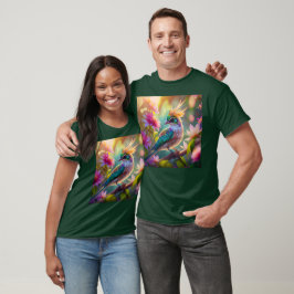 Golden Crestated Grönt Headed Finch Fantasy Bird T Shirt