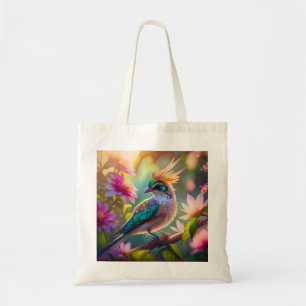 Golden Crestated Grönt Headed Finch Fantasy Bird Tygkasse